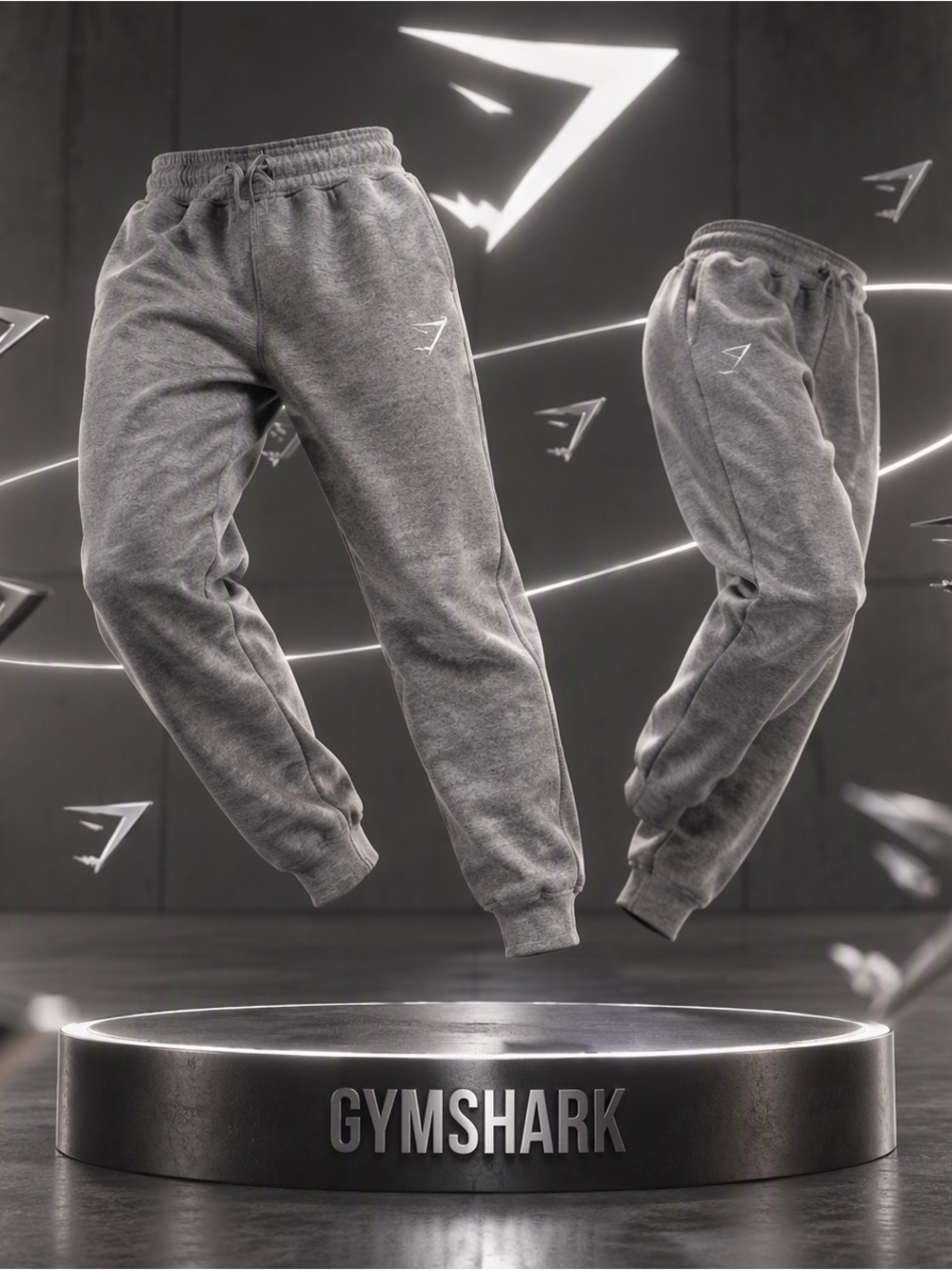 Gymshark Light Gray Athletic Joggers with Drawcord